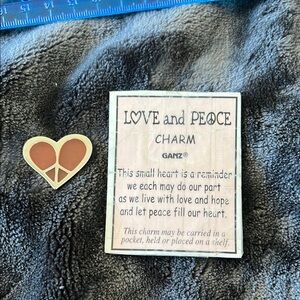 Ganz Love and Peace Heart Charm